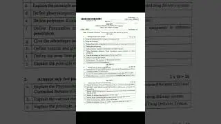 Drug Delivery System (2023-24) AKTU Question Paper|M.Pharm 1st sem #Shorts