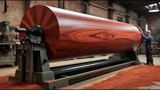 Turning Giant Redwood Logs In The Factory: Woodworking Secrets Craftsman With 60 Years Of Experience