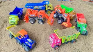 Two jcb loding sand four Dumpar and tractor 😱 || cartoon video || gadiwala cartoon 