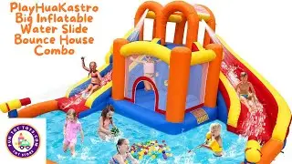 HuaKastro Big Inflatable Water Slide Bounce House Combo with 2 Slides, Trampoline & Big Pool Review