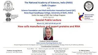 Professor Randy Schekman Nobel Laureate Physiology/Medicine 2013