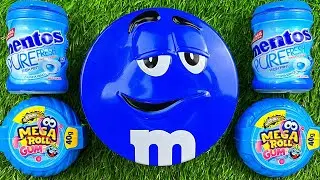 Satisfying Video | Unpacking and Mixing Rainbow Candy in 1 M&M'S Boxes ASMR blue