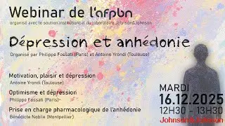 REPLAY Webinar de l' AFPBN : Dépression et anhédonie