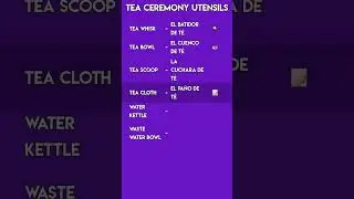 Spanish for Tea Ceremony Utensils! 🍵 Cultural Vocabulary