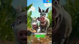 The Donkey and the Pig A Muddy Adventure. #shorts