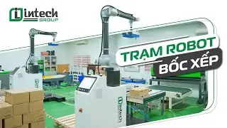 Trạm robot bốc xếp h&agrave;ng h&oacute;a l&ecirc;n pallet tự động| Intech Group