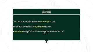 continental # Expand Your English Vocabulary