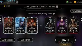 Dark Queen's Tower FATAL 100 Bosses Diamond Reward Mortal Kombat Mobile Gameplay