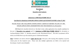 IDBI Bank Executive Asst Manager Recruitment 2022 &ndash; Apply Online for 1544 Vacancy