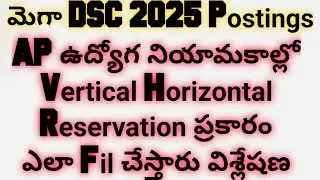 AP DSC 2025|ఉద్యోగ నియామకాల్లో Vertical Horizontal Reservation ప్రకారం ఎలా భర్తీ చేస్తారు విశ్లేషణ 