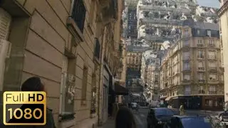 Exploderende straten en de opklappende stad.Inception(2010).