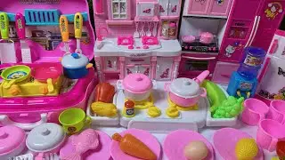 3 Pink Toy Kitchen Sets  Satisfying Cooking ASMR  Kids Play Kitchen Video