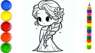 How to draw Elsa with Bunch of flowers | Disney Princess | Elsa Disney Frozen drawing easy