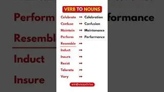 Word Formation Verb to Nouns #englishgrammar