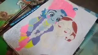 28/30 ✅ radhe Krishna art watercolor look  🖌️