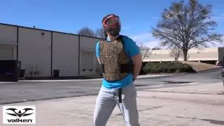 Valken Airsoft Vest, Mask vs. 680 FPS Sniper Rifle - shot in da balls