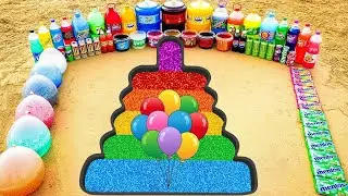 How to Make Rainbow Birthday Cake with Slime, Orbeez, Experiment Soda, Fanta, Coca Cola vs Mentos