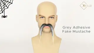 Yan Dream Long Gray Self Adhesive Fake Mustache Costume Facial Hair Novelty Stick On Fake Beard