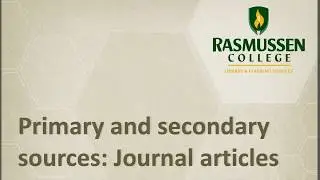 Primary vs  Secondary Journal Articles