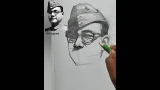 Netaji Subhash Chandra Bose portrait drawing with Andrew Loomis method  #independenceday  #sketch