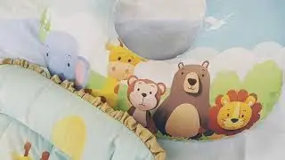 Kit Ninho Redutor de Ber&ccedil;o + Almofada Amamenta&ccedil;&atilde;o com Z&iacute;per e Enchimento Turminha do Zoo