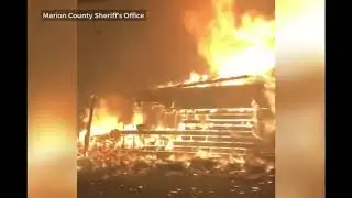 mill city oregon fire, fire video