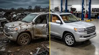 ASMR Car Restoration | Flood-Damaged Toyota Land Cruiser 200