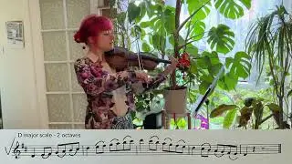 MTB Grade 3 Violin -  D major 2 octave scale slurred with metronome