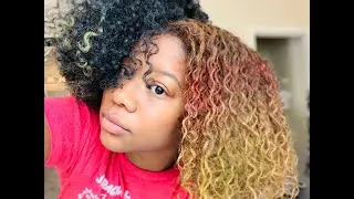 Bright and Colorful curls using Crown Paint Colors! No Bleach Color