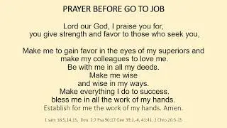 prayer for your job / prayer before go to job / to get blessing in your job  / job prayer /  prayer