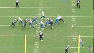 Panthers DE Brian Burns - Inside-out stutter 'ghost' technique sack