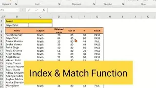 Index & Match Function 📚 💡 #excel #excelshorts