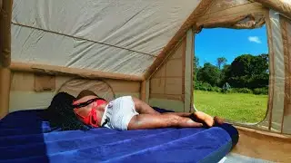 Luxury Camping Alone AT Night ​#airtent​ #campinginthenight#nightcamping #camping​ #S&ouml;nmezOutdoor​