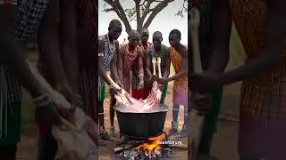 Maasai Feast: Traditional Cooking Over an Open Fire #shorts #viralshorts #traditional