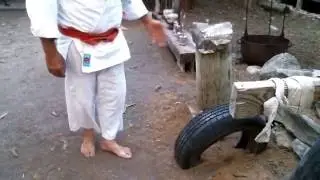 How to Build a knee breaking karate training station with an old tire