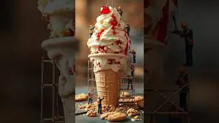 ❤️ Miniature making Ice cream 🍦 #ai #aishorts #cartoon #aicartoon #miniature