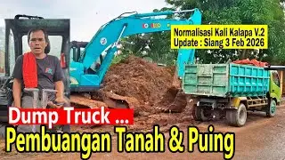 Pembuangan Tanah & Puing yg sdh Menumpuk - Normalisasi Kali Kalapa
