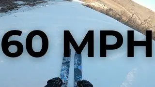 What 60 MPH looks like on SKIS - Welch Village STEEPEST run.