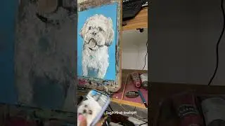 dog portrait timelapse4 #dogportrait  #art #pawtrait #timelapse #painting #ペット #petportrait #アクリル画