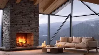 Cozy Fireplace Rain Night 🔥 Gentle Thunder Sounds for Deep Sleep, Relaxation & Stress Relief