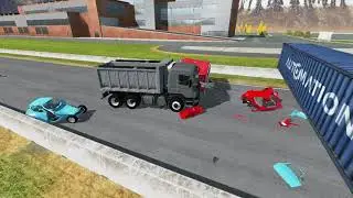 Mobil vs Container Bridge - BeamNG Drive