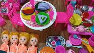10 Minutes Satisfying with Unboxing Barbie Doll Pink Kitchen Play set | Toys Review | ASMR 