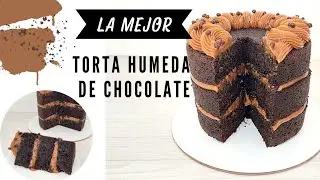 La MEJOR torta humeda de CHOCOLATE, estilo MATILDA, y resistente para forrar con fondant. 🍫