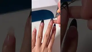 Black French Tip Nail Tutorial 🖤