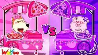 Pink Food VS Purple Food Challenge by Wolfoo - Wolfoo Kids Stories - Wolfoo USA Kids Cartoon
