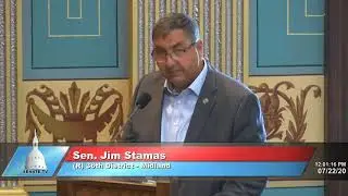 Sen. Stamas addresses the Senate on supplemental budget bills