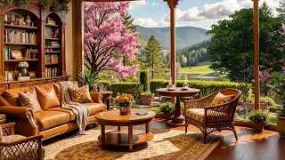 Coffee Shop Ambience with Smooth Spring Jazz Music 🌸 Relaxing Jazz Instrumental Music to Study