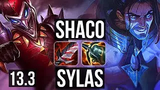 SHACO vs SYLAS (JNG) | 4.8M mastery, 2700+ games, 9/1/6, Legendary | KR Master | 13.3