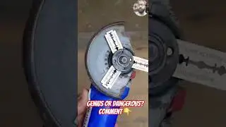 Angle Grinder with Razor Blades?! 😳⚙️ #shorts