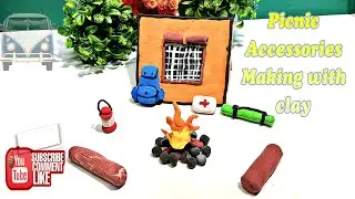 Miniature clay tent, bag , forest making for camping  | clay ideas : Jungle Camping